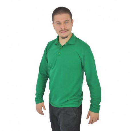 A004O Camibuso Tipo Polo Manga Larga Verde Cali