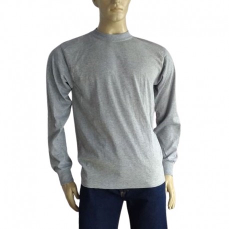 Camibusos tshirt cuello redondo manga larga color gris claro 