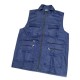 L002D Chaleco tipo periodista 8 bolsillos en dril Azul Oscuro