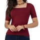Blusa cuello cuadrado para oficina