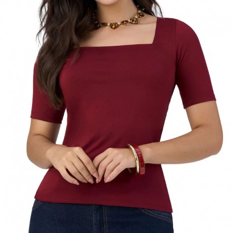 Blusa cuello cuadrado para oficina